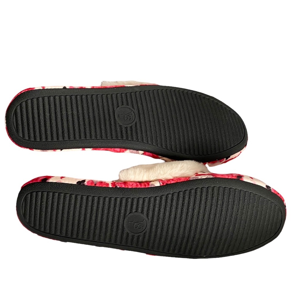 $10 Clearance Victoria’s Secret Signature Satin Rose Floral Slippers | L (9-10) - Picture 5 of 7